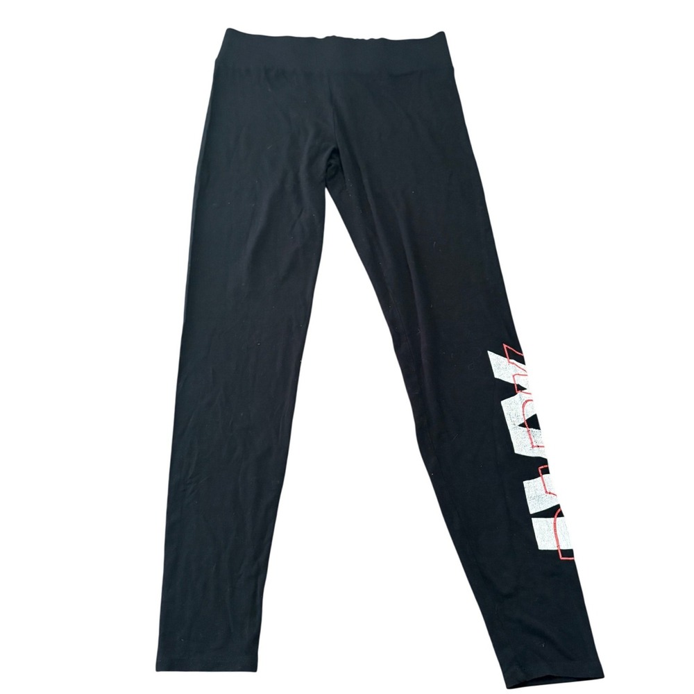 Ivy Park Womens Medium Black Athletic Leggings Logo Stretch High Rise Yoga Pants